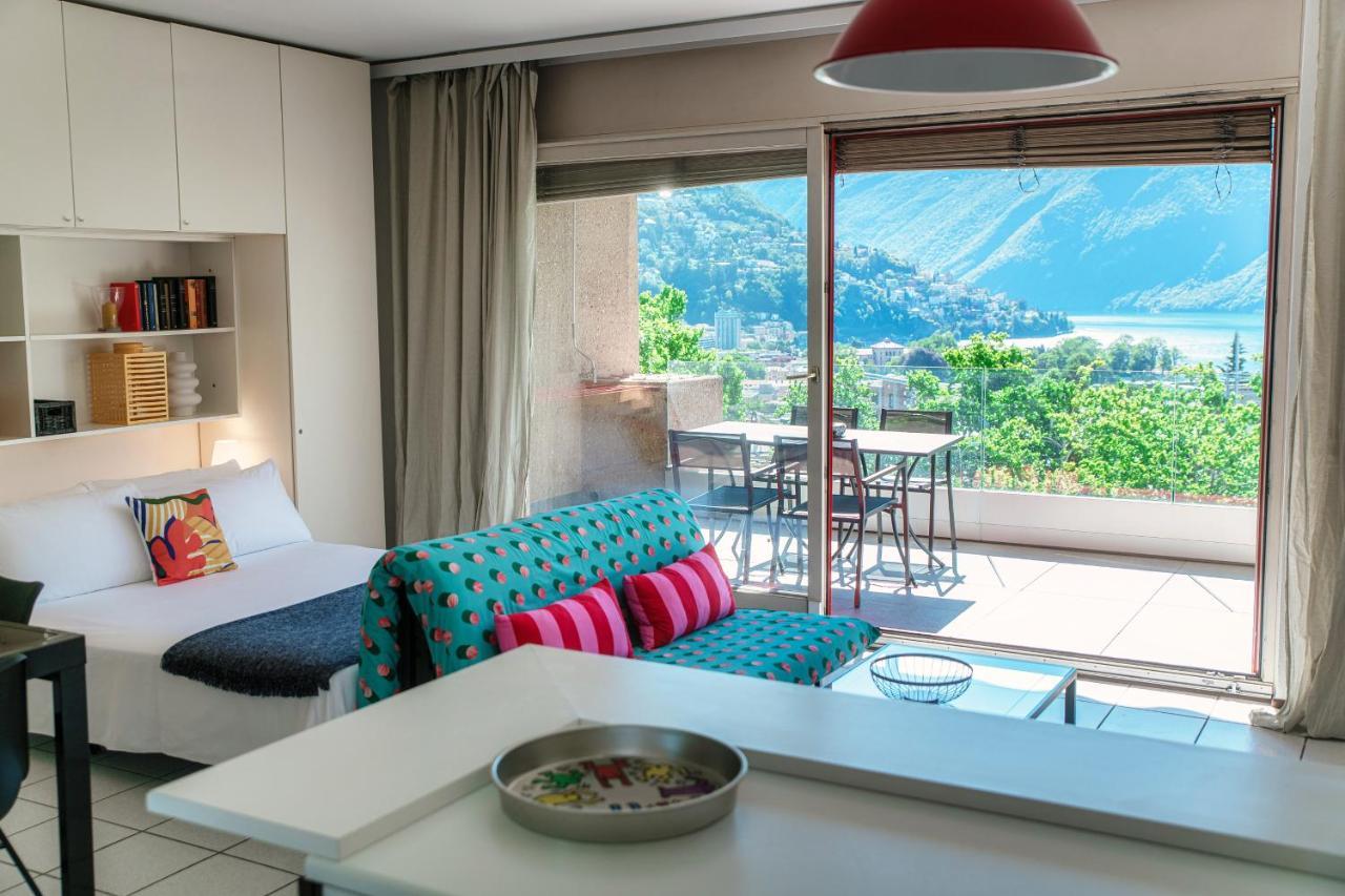 Panoramic Studio By Quokka 360 - Open Space Apartment With Terrace Lugano Luaran gambar